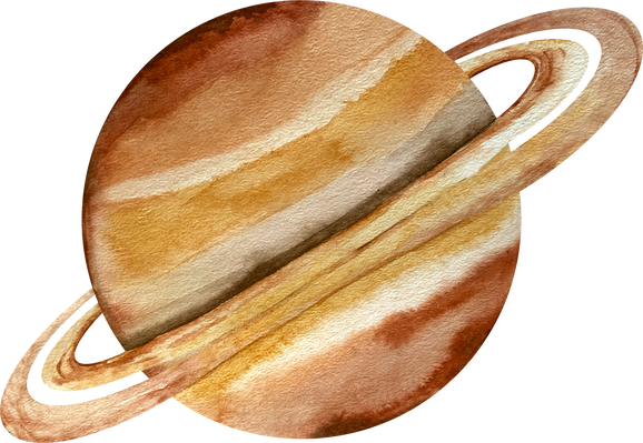 Watercolor Planet Saturn Illustration